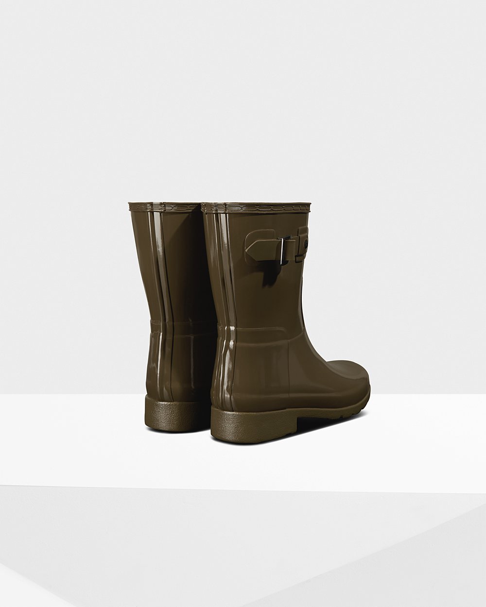 Hunter Mujer Refined Slim Fit Gloss - Botas de Lluvia Verde - 607-BMKHUD